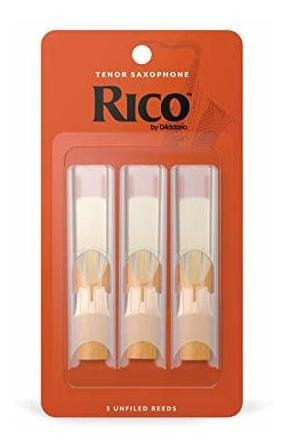 Palillos Musicales Rico Cañas Para Saxo Tenor, Fuerza 2.5, 