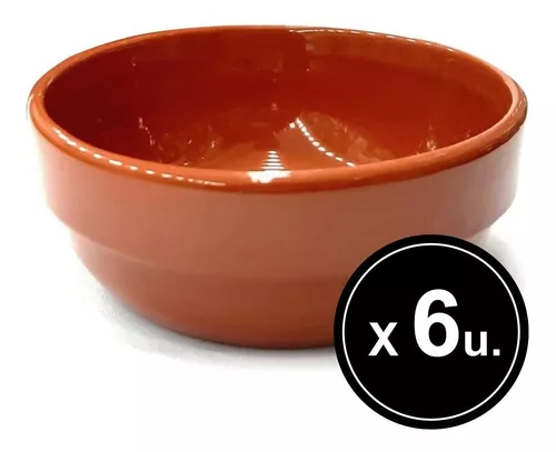 Cazuela Barro Esmaltadas Apilable Terrina Terracota 17cm