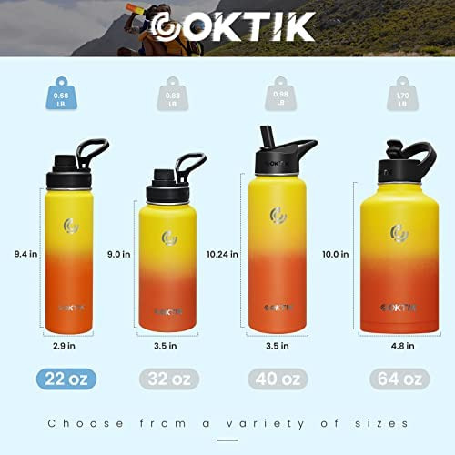 Coktik Botella De Agua Aislada De Acero Inoxidable Con Tapa