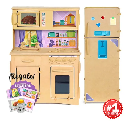 Juego de cocina en fibrofacil para niños clearance