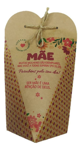 50 Embalagens Dia Das Mães Caixinha Mimo Doce Kraft
