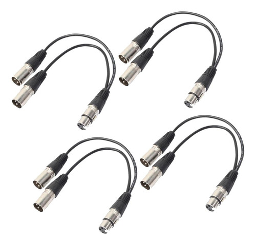 4 Piezas De Xlr A Doble Y Splitter Cable Adaptador De 1 Pie