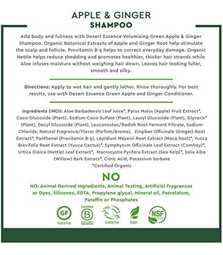 Pacote De Shampoo E Condicionador Desert Essence Green E 8