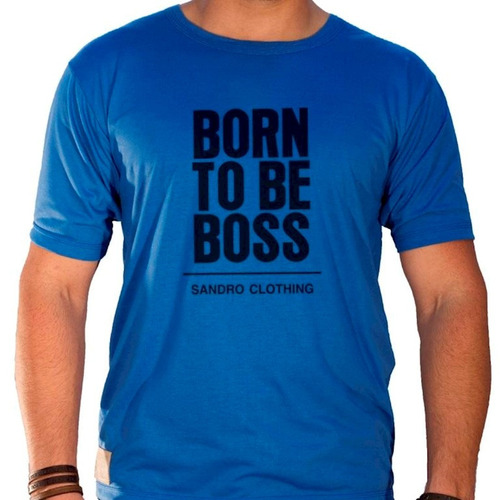 Camiseta Masculina Sandro Clothing Born To Be Boss Azul