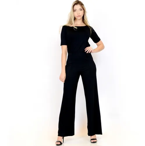 Conjunto elegante de blusa e calça, cor petróleo --45%