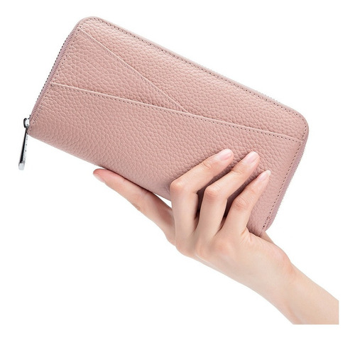 Cartera Mujer Rfid Piel Genuina Billetera Porta Celular