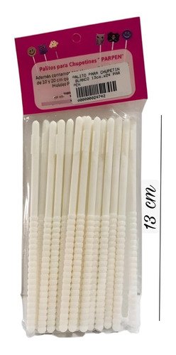 Palito Para Chupetin Blanco 13cm X24u Parpen - Cotillón Waf