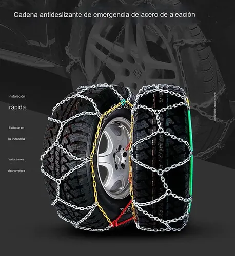 Cadenas Nieve Barro Antideslizante 12mm Auto Par - Cadenas