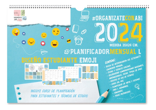 Planificador Mensual L 2024 Anillado Emoji Planner