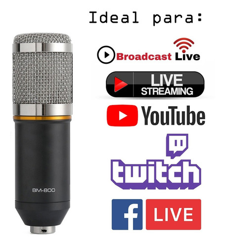 Imagen 5 de 8 de Microfono Profesional Youtube Set Estudio Video Juegos Bm800