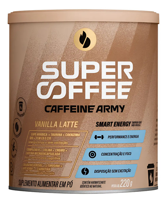 Super Coffee Vanilla Latte com Coenzima Q10 e Taurina