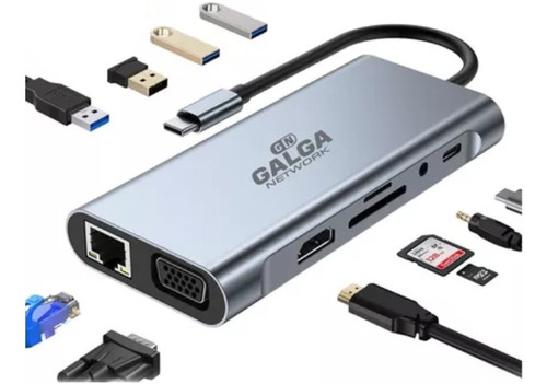 Hub Usb C Macbook Hdmi 4k 11 A 1 Adaptador Aluminio El Mejor