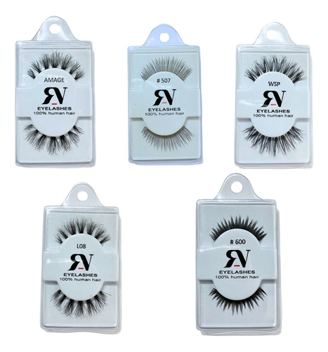 Paquete De 5 Pestañas Postizas Tipo Kiss Curva C Rveyelashes Color Negro Espesor 0 Mm Largo 12 Mm