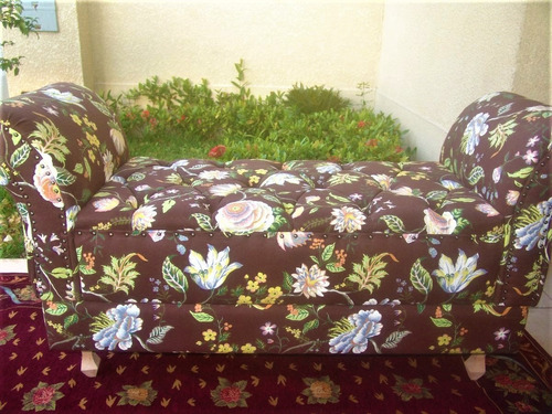 Recamier Chaise Sofa Poltrona Cadeira Com Tecido Floral