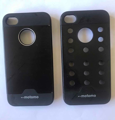 Dos Carcasas Negras Para iPhone 4 4s Motomo