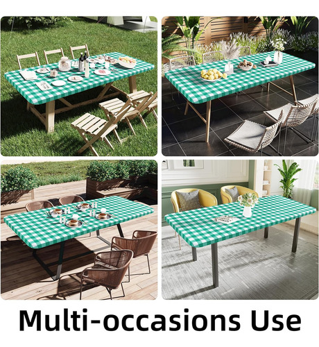 Mantel Rectangular Elástico Impermeable Para Mesa De Picnic