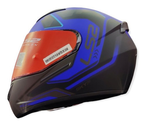 Casco Ls2 Ff352 Ironface Negro Azul Matte