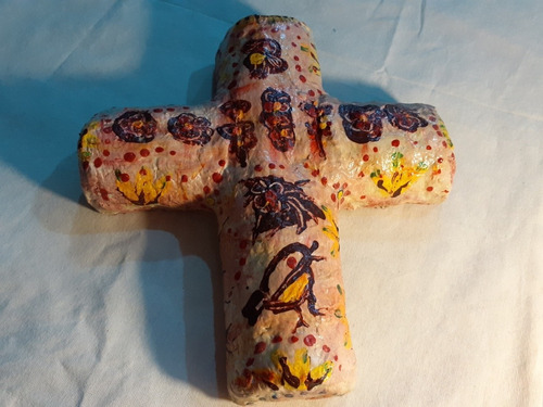 Cruz De Papel Maché Estilo Mejicana,tuyunti Artesanias. 