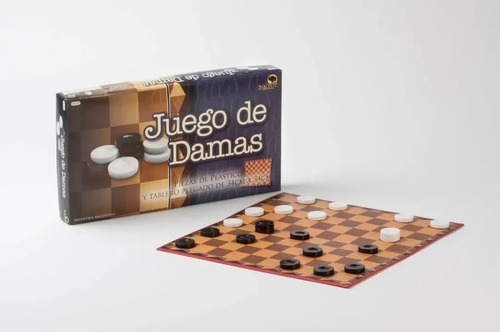 Imagen 3 de 4 de Juego De Mesa Damas Bisonte Tablero 34 X 34 Fichas Plasticas