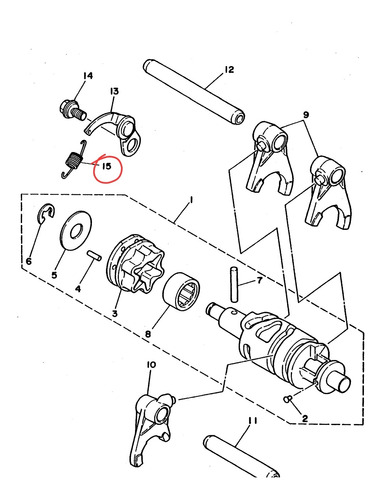 Resorte Selector Cambio Orig Yamaha Dt125/175 Nadal Motos