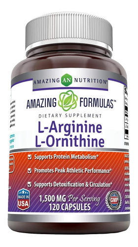 Amazing Formulas L-arginina/l-ornitina  Mg Por Porción, 12.