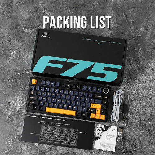 Aula F75 Teclado Mecánico Para Juegos 3 Modos Con Botón Rgb