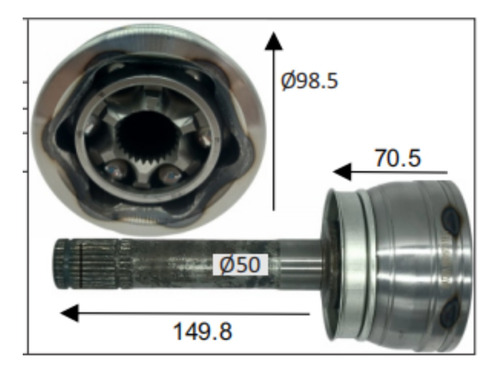 Espiga L/r 4wd E28 I25 050 Frontier/pick Up 2002-2003-2004