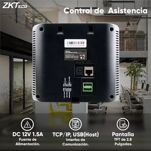 Control De Acceso Asistencia Facial Mb360id Zk+fuente C/adms Negro