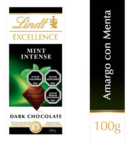 Chocolate Lindt Barra Excellence Menta Intensa 100g