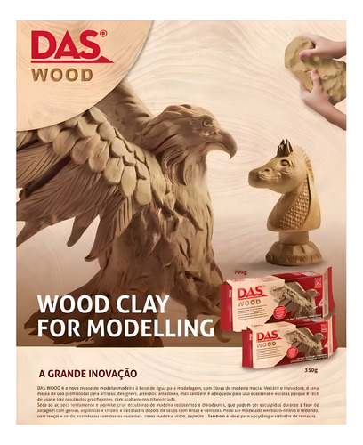 Massa De Modelar Das Wood 700g