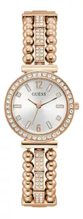 Relógio feminino Guess, elegante, cor de pulseira, ouro rosa, cor do bisel, cor de fundo, ouro rosa