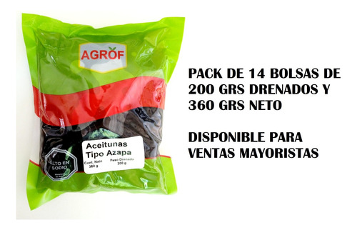 Aceitunas Negras De Azapa, Pack De 14 Unidades De 200 Grs