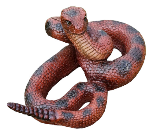 Serpiente De Cascabel De Resina 53cmx27cmx26cm, Roja