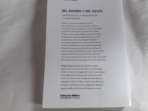 Imagen 2 de 6 de Del Ahorro Y Del Gasto Claude Giraud Editorial Biblos