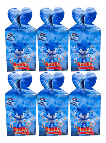 Caja Bolsa Dulcera Sorpresa Cotillon Personalizada Sonic