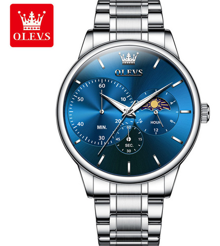 Reloj De Cuarzo Luminoso De Lujo Olevs Moon Phase