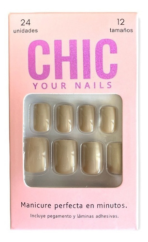 Manicure Taupe.uñas Postizas,press On Chic Your Nails