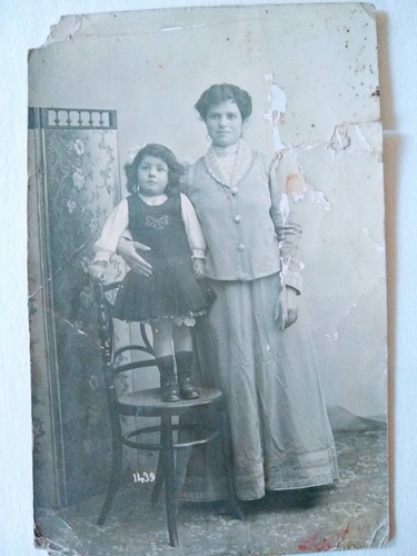 Foto 1900  Madre Y Su Hija España 9x 13carton Duro