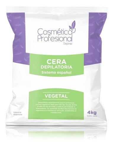 Cera Vegetal Cosmetica Profesional 4kg Sist Español Depimiel
