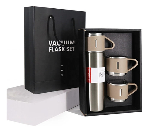 Set Termo X3vasos Portátil 500ml Acero Inoxidable Set Regalo