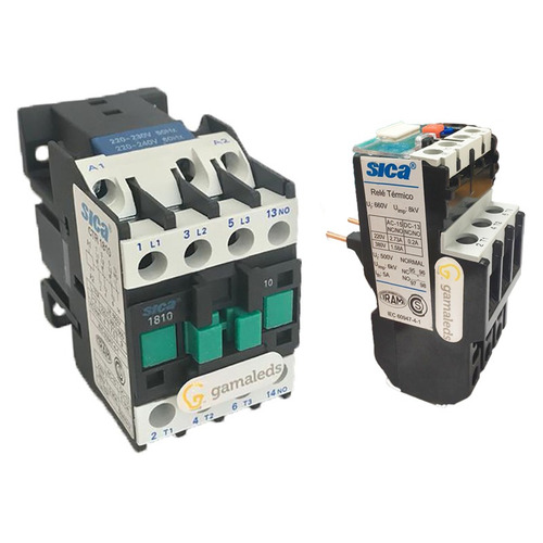 Contactor Tripolar 18a 220v/24v + Relevo Termico 17-25a Sica