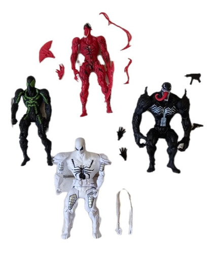 Muñecos Articulados Venom Carnage Agente Anti Venom Set X4
