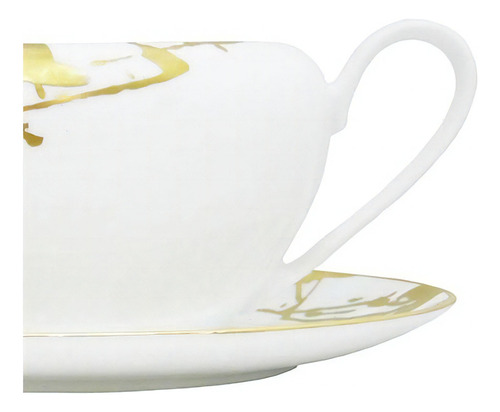 Salsera Con Plato Raptures Gold 610 Ml Noritake Color Blanco