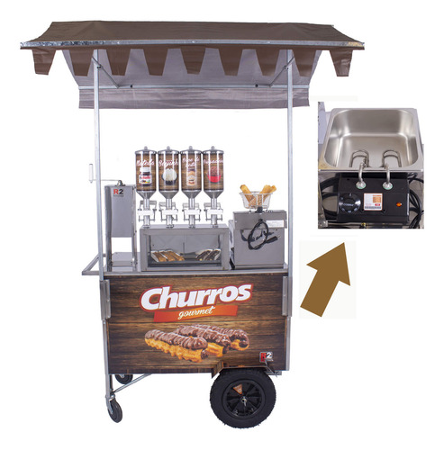 Carrinho Churros Masseira Fuso 4 Doceiras E Resistência - R2