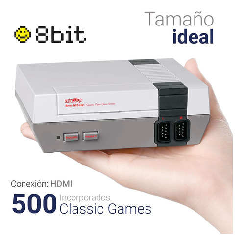 Consola De 8 Bits Retro Nes Hdmi Plug Play Con 500 Juegos