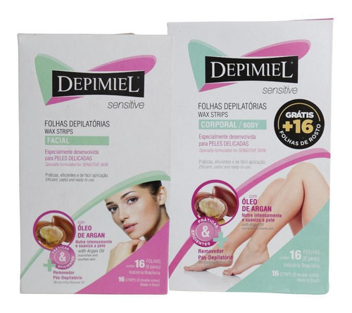 Kit 2 Folha Depilatória Facial E Corporal Sensitive Depimiel