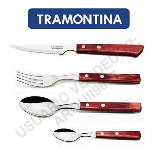 Juego 24 Cubiertos, Cuchillo Español Polywood Tramontina