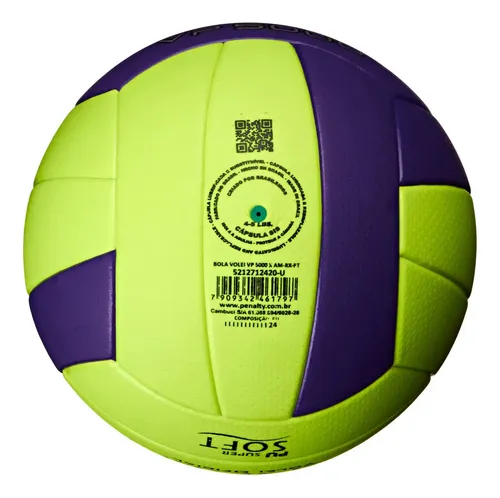 Bola de Vôlei VP 5000 Amarelo e Roxo Penalty | Parcelamento sem juros