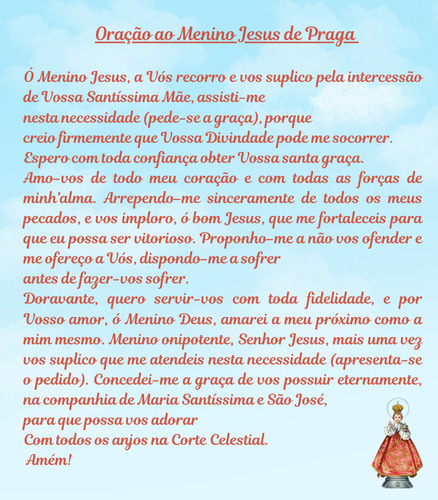10kits De Botton Com Cartao De Oração Menino Jesus De Praga