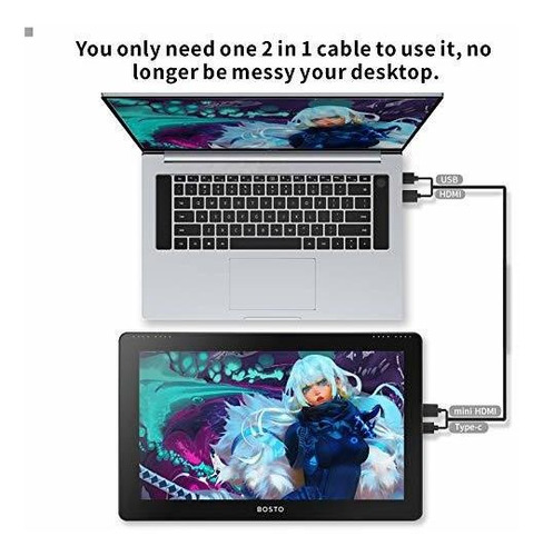 Tableta Dibujo 16hdt Pantalla 15.6 Monitor Grafico Soporte